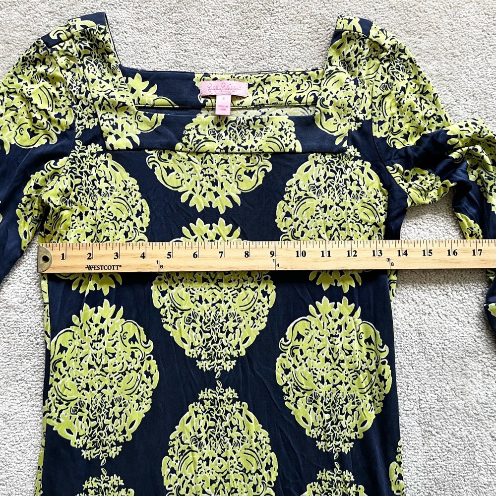 LILLY PULITZER 100% SILK NEWPORT SQUARE NECKLINE DRESS SIZE 2 ROMANTIC CHIC - Picture 6 of 10